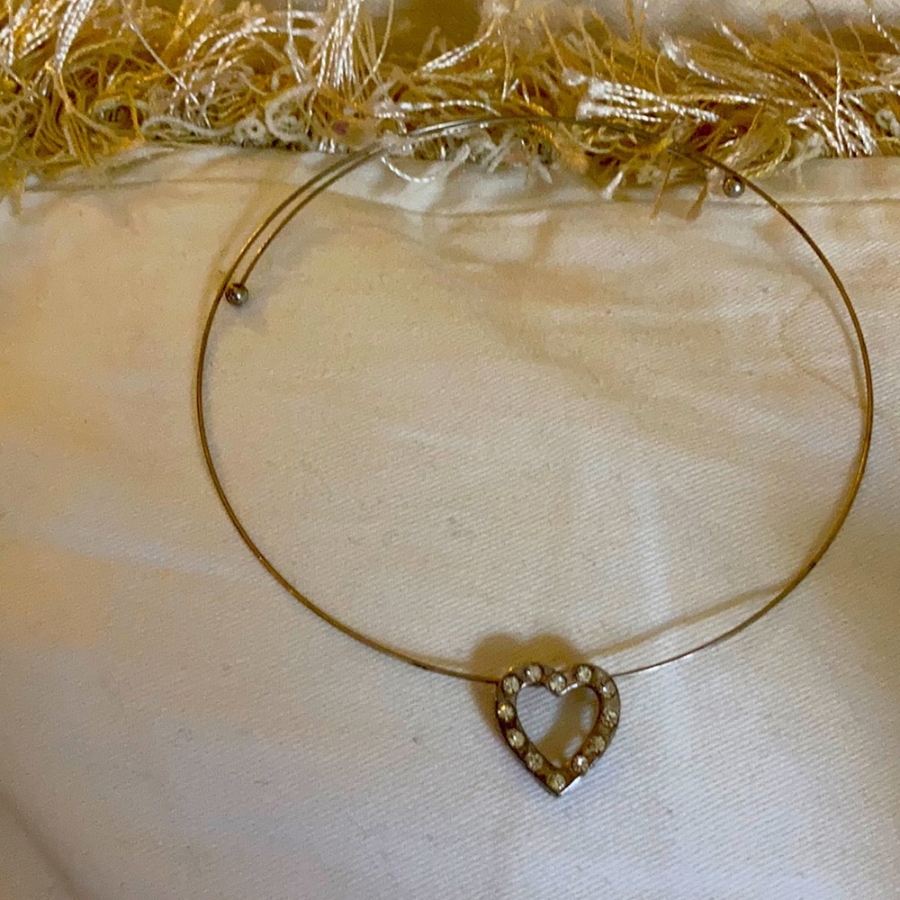 Rhinestone Heart Choker